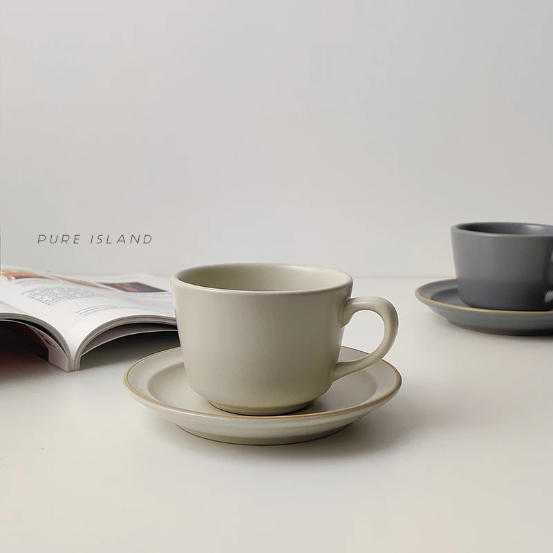 Luxury Vintage Coffee Cup Porcelain Small British Cups With Handle Red Tea Reusable Filizanka Do Kawy And Saucer OO50CS | Дом и сад