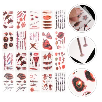 

60 Sheets Halloween Blood Scars Wound Tattoos Fake Scars Body Tattoos Sticker