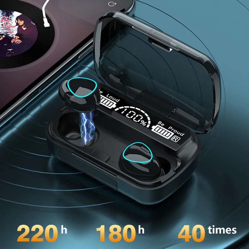 New M10 TWS Fingerprint Touch Bluetooth Earphones HD Stereo Wireless Headphones Noise Cancelling Gaming Headset Christmas Gift