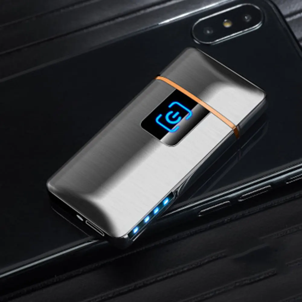 

New usb charging lighter touch screen electronic cigarette lighters small rechargeable electric lighter windproof men gift