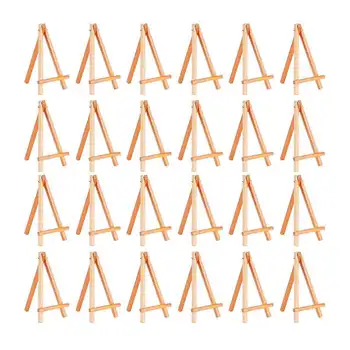 

24 Pack Mini Wood Display Easel Wood Easels Set For Paintings Craft Small Acrylics Oil Projects