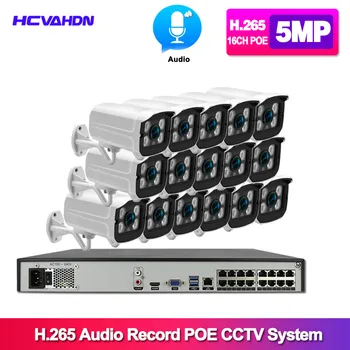 

Home CCTV Monitoring Security Camera System Kit 4k 16ch POE NVR Outdoor House Video Surveillance Cameras System 5mp Waterproof