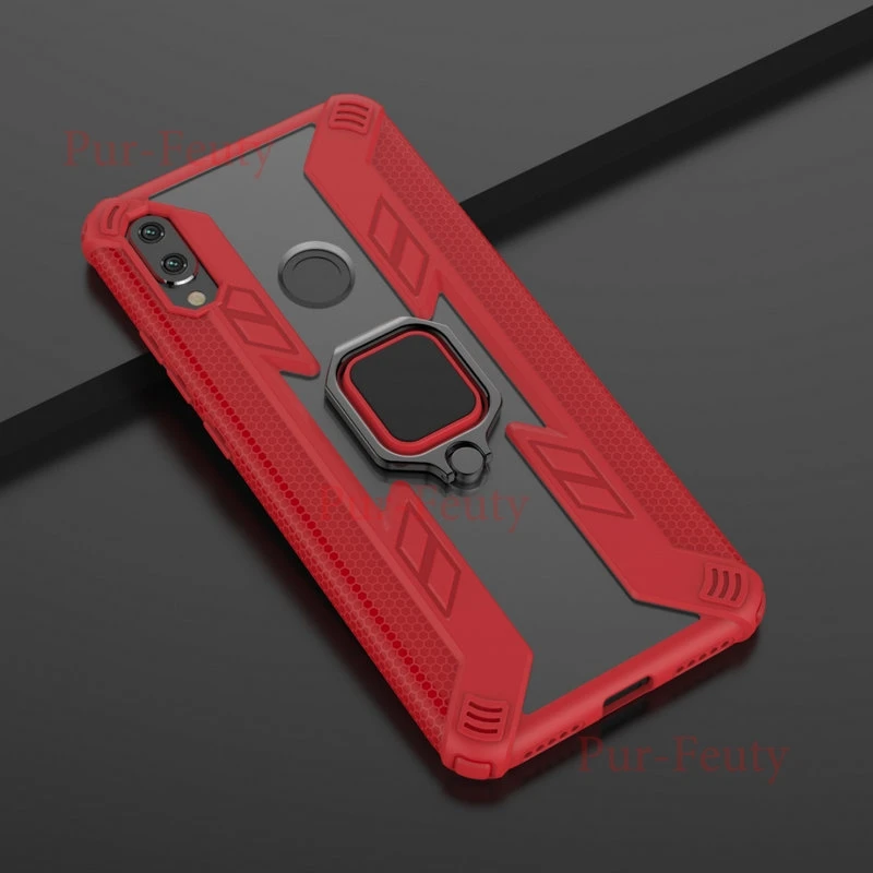 Чехол для Xiaomi Redmi Note 7 M1901F7H силиконовый защитный бампер ударопрочный металлический чехол для Redmi Note 7 Pro M1901F7BE - Цвет: Красный