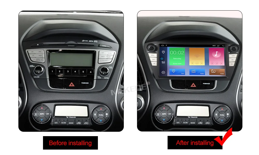 MEKEDE Android 9 2din автомобильный радиоприемник для 2009 2010 2011 2012- hyundai IX35 GPS; Мультимедийный проигрыватель с Bluetooth WI-FI OBD2