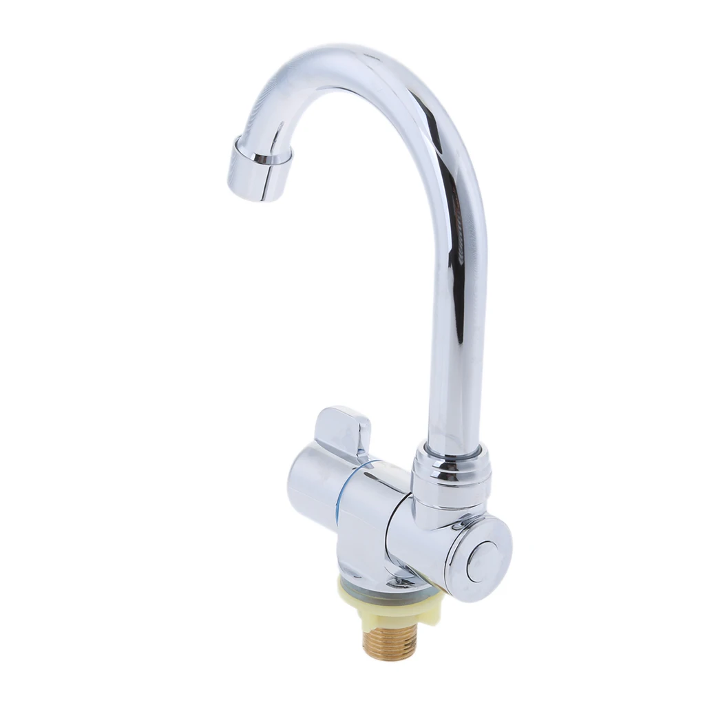 RV Marine Single Cold Tap Sink Water Kitchen 360 Degrees Swivel Spout Wash Faucet #006