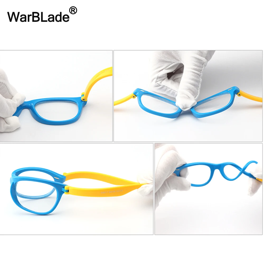 WarBLade TR90, гибкая оправа для детских очков, очки для детей, мальчиков, девочек, степень близорукости, оптические оправы с квадратным шнурком