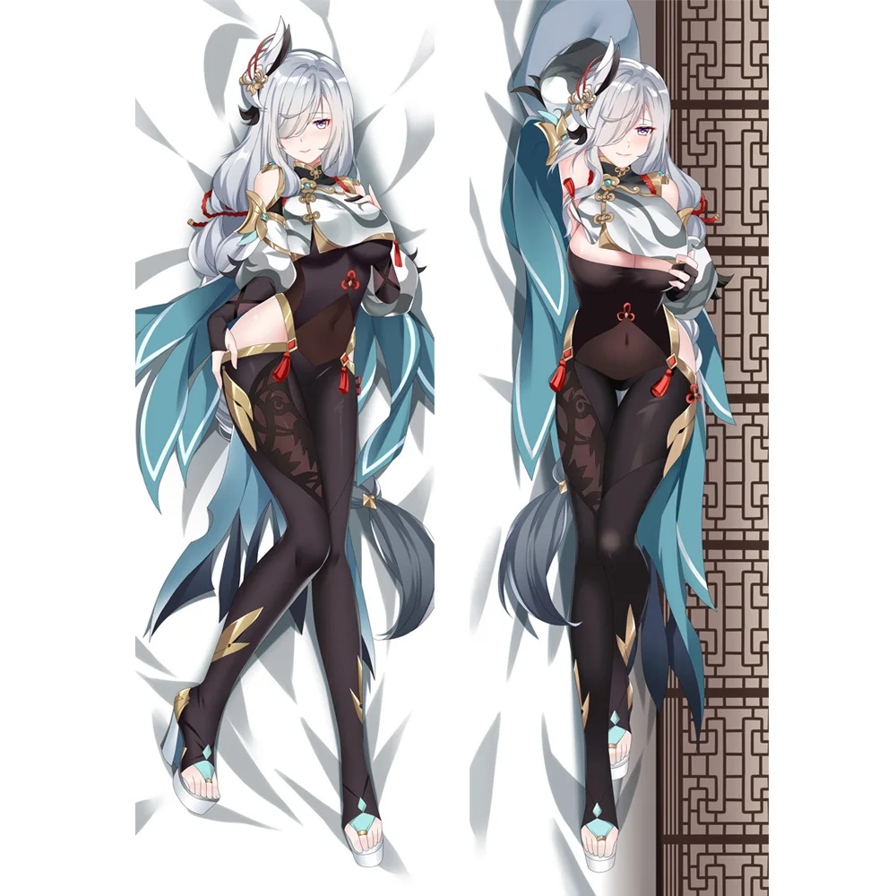 

Game Genshin Impact Shenhe Dakimakura Hugging Body Peach Skin Pillow Case Throw Cushion 2way Tricot Pillow Cover Home Bedding