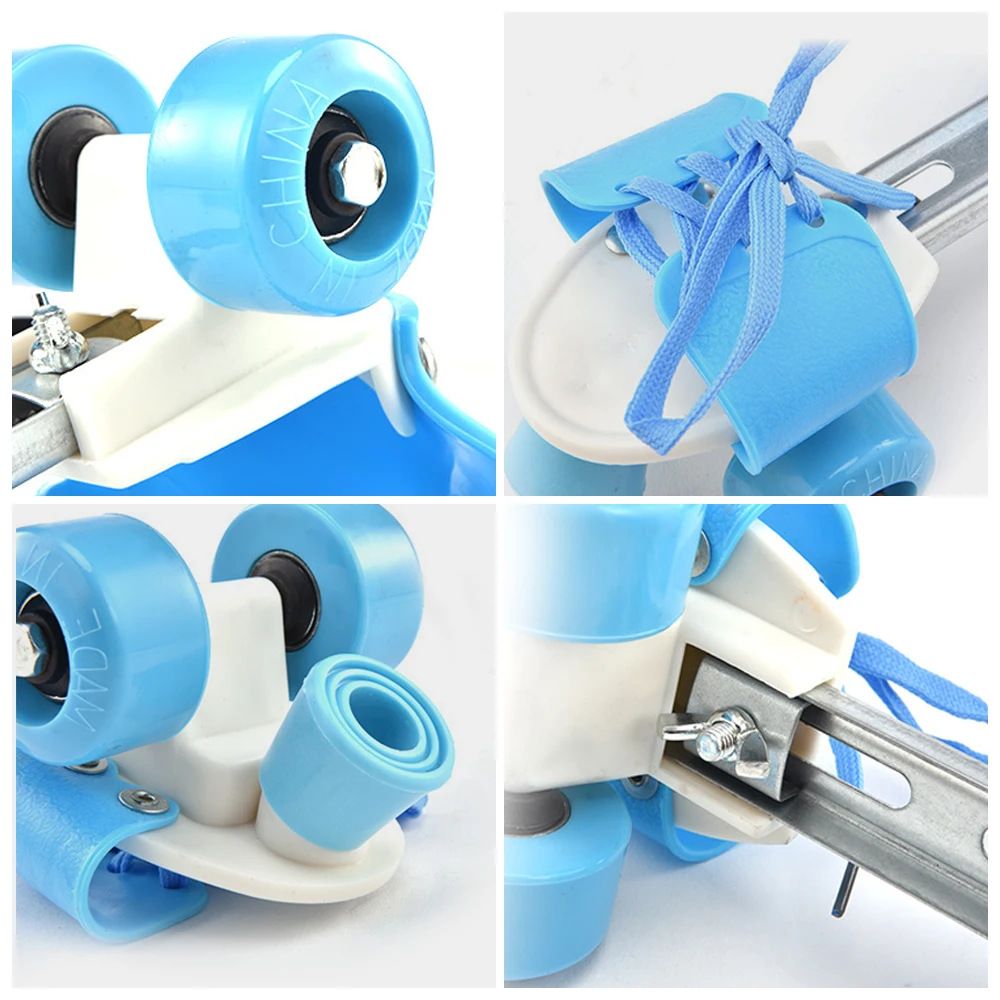Roller Skating Shoes Set Adjustable Size Children Double Row
