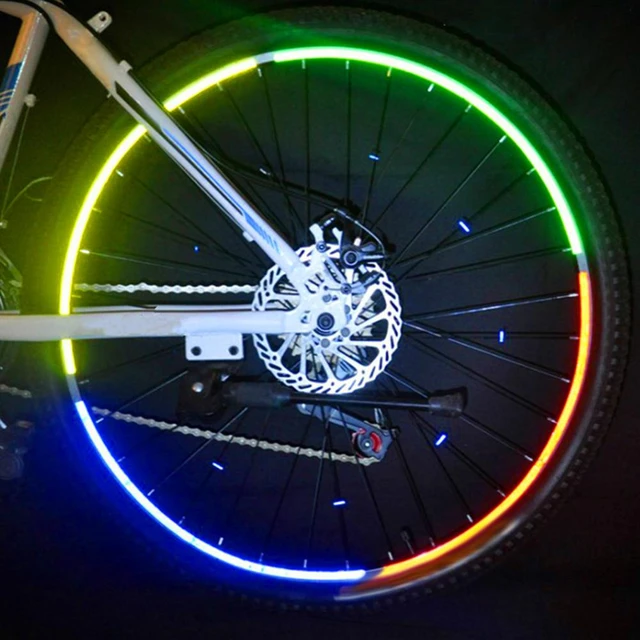 Autocollant Réflecteur De Vélo Fluorescent De 26 Pouces, Autocollants  Réfléchissants De Jante De Roue De Vélo, Accessoires De Vélo - Autocollants  De Bicyclette - AliExpress