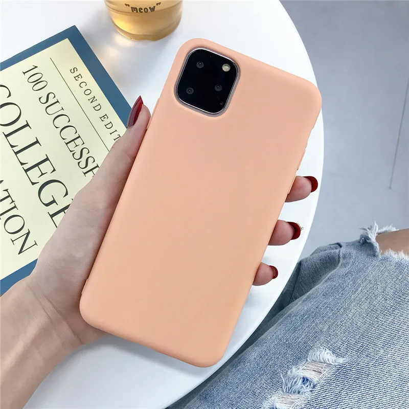 Orange Lovebay карамельный чехол для телефона для iPhone 6 6s 7 8 Plus X XR XS 11 Pro Max милый простой однотонный Мягкий силиконовый чехол для iPhone 11 - Цвет: Orange