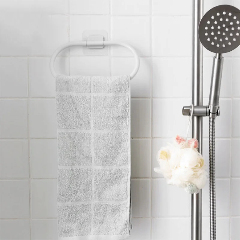 WBBOOMING 30 Degree Angle Towel Bar Bathroom Kitchen Wall-mounted ABS Towel Rack Bathroom Self Adhesive Door Wall Hanging Holder