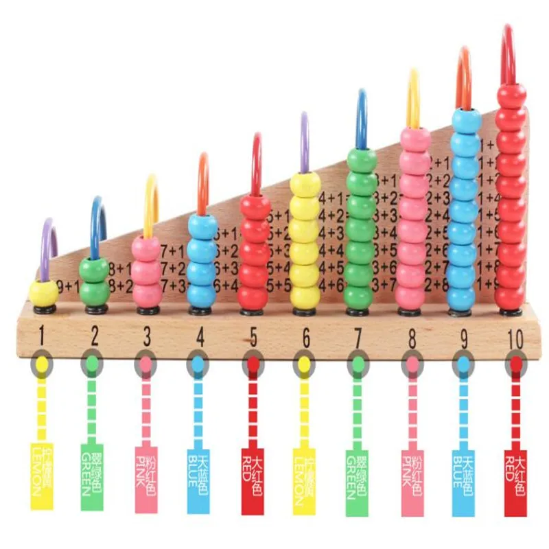 Деревянные Abacus детские математические игрушки радужные шарики классические