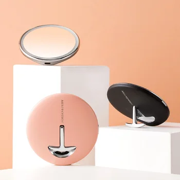 

Jordan&Judy 1pc Mini Makeup Mirrors Portable Folding Cosmetic Tools With LED Magnification Round Mirror For Travel Bathroom Gift