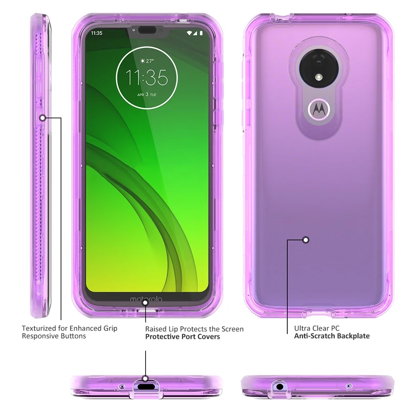 Жесткий чехол на заднюю панель для Motorola Moto G7 power Play, полный Чехол со встроенной защитой экрана, амортизирующий противоударный чехол для Moto G7 Play