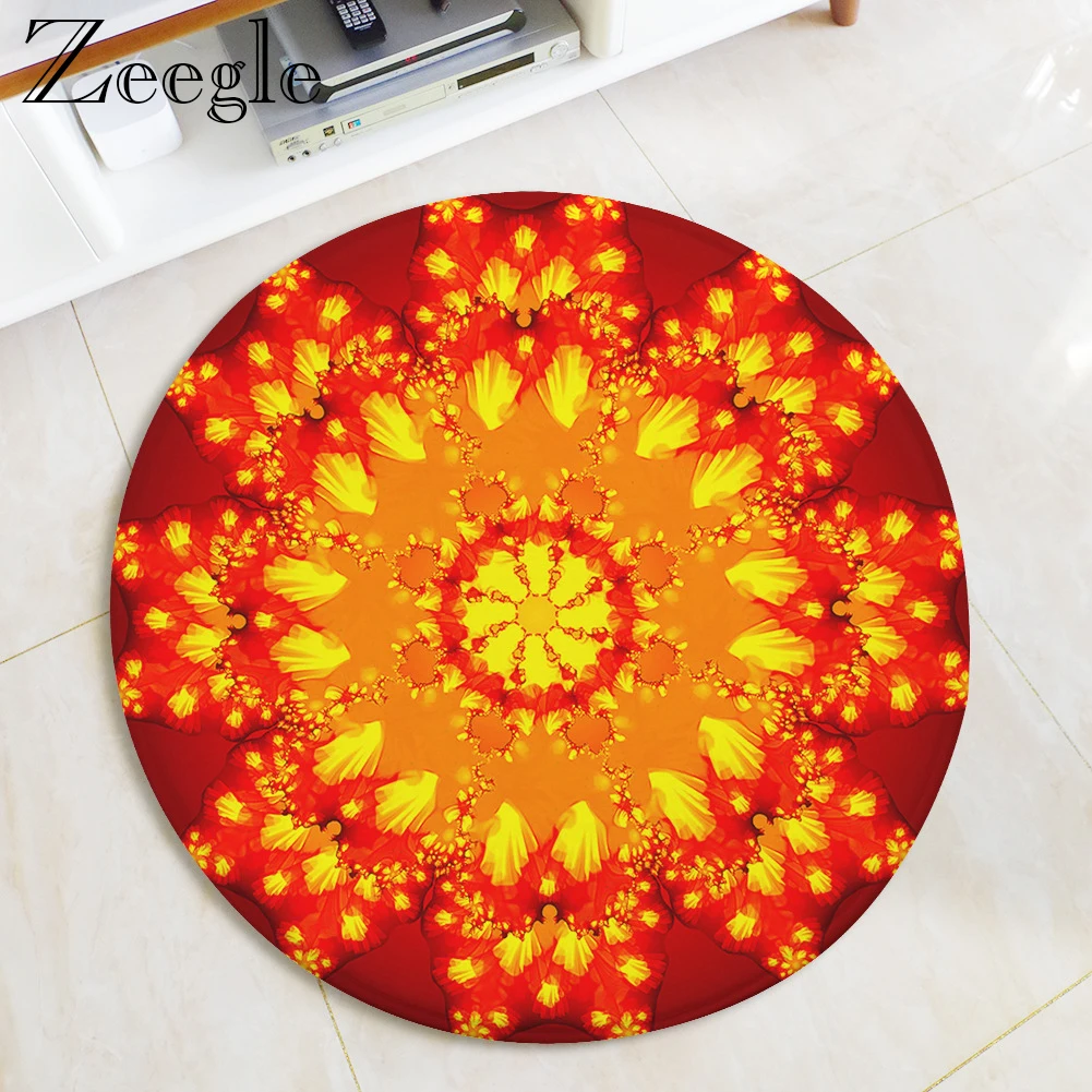 Zeegle Round Carpet Bedroom Carpet Living Rooms Floor Mats Bedroom Chair Rugs Toilet Bath Decorate Non-slip Door Mat