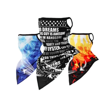 

2020 Fashion New Unisex Half Face Mask Hanging Ear Triangle Scarf Ice Silk Mesh Breathable Riding Fishing Sunscreen Cover Scarf