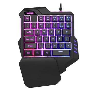 

One-Handed Mini Gaming Keypad Mechanical Gaming Keyboard RGB Backlit Portable Cool Light Game Controller For Overwatch Gamer