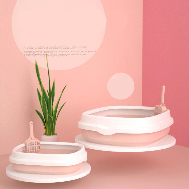 Puppy Cat Indoor Home Plastic Sandbox Candy colors cat litter box toilet Free Cat litter shovel toilet bedpan cat