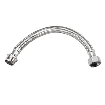 

uxcell Faucet Supply Line Connector 1/2 Inch IPS Female x 1/2 Inch IPS Male 8 Inch Length Braided 304 Stainless Steel Hose