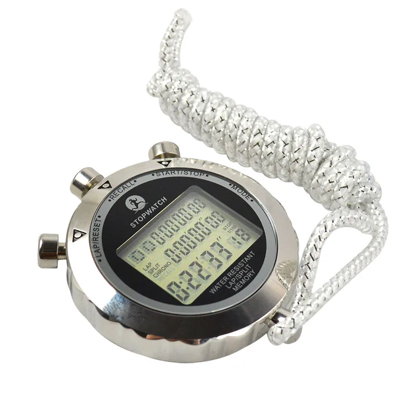 Metal Digital Timer Sports Stopwatch Water Resistant Memory Counter Antimagnetic Chronograph fashionable Waterproof Timer 2