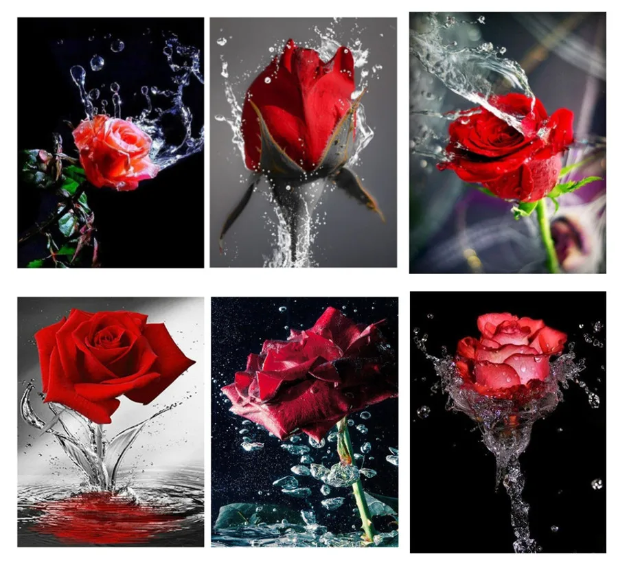 

5D DIY Diamond Painting Rose Flower Embroidery With Cross Embroidery Home Decoration