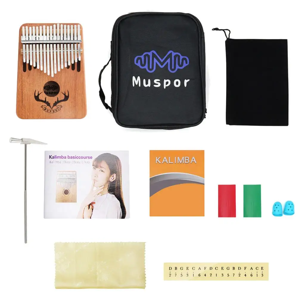 Portable Mahogany 17-Key Kalimba Finger Thumb Piano for Music Lover Party Musical Instruments Percussion Instruments