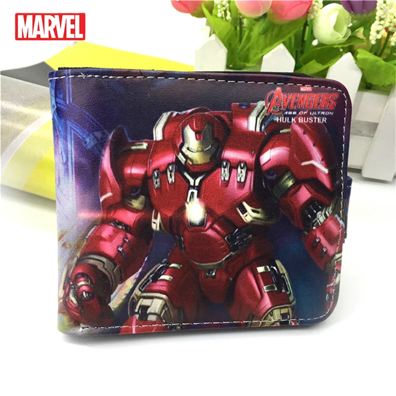 Модный мужской короткий кошелек Marvel с человеком-пауком из мультфильма милый