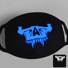 6 шт. маска на Хэллоуин мультфильм теплый светится в темноте хлопок пылезащитный полурот Маска Защитная повязка маска для лица Kpop медведь череп маска для рта