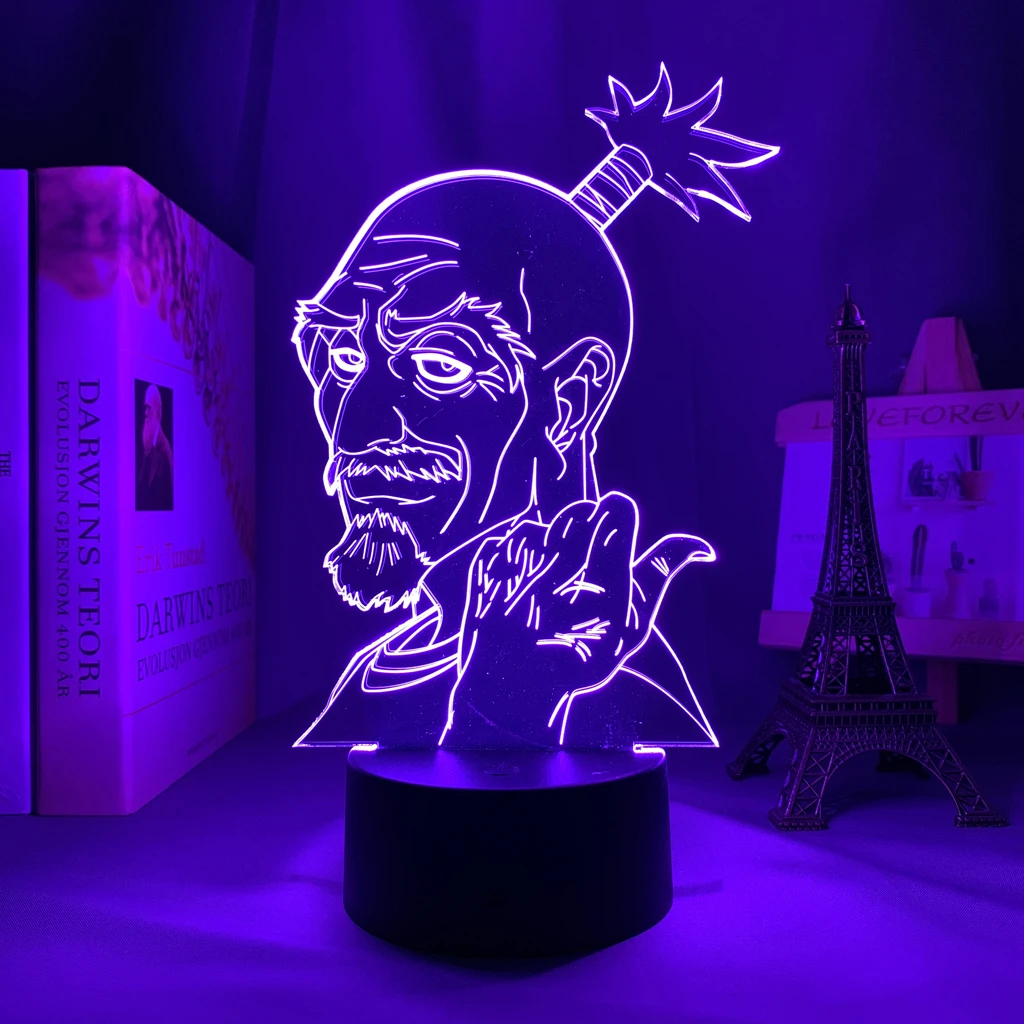 Netero para Decoração do Quarto Presente de Aniversário Acrílico Anime Lâmpada Caçador x Aizakku Nightlight Led Night Light Mangá Gadget 3d 7 aizakku netero para decoração do quarto nightlight