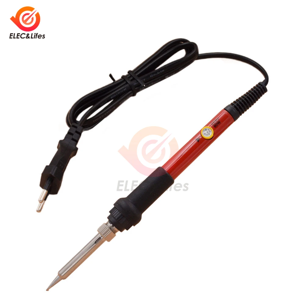 60W 220V Electric Soldering Iron Set Adjustable Temperature Welding Tools EU Plug 200-450 Celsius Gray/Red electric soldering irons