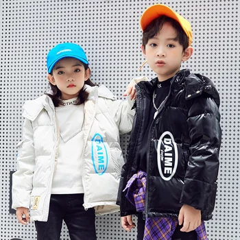 

OLEKID 2020 Autumn Winter Girls Coat Hooded Thick Warm Windproof Boys Down Jacket 2-8 Years Kids Toddler Girls Outerwear Parkas