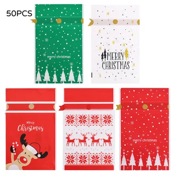 激安 50混合スタイルのクリスマスリボン巾着袋自宅保管巾着ギフトバッグ装飾お祝い気分用品