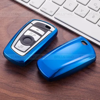 

For BMW 1 2 3 4 5 6 7 Series X3 X4 Soft TPU Key Fob Case Cover Holder Blue