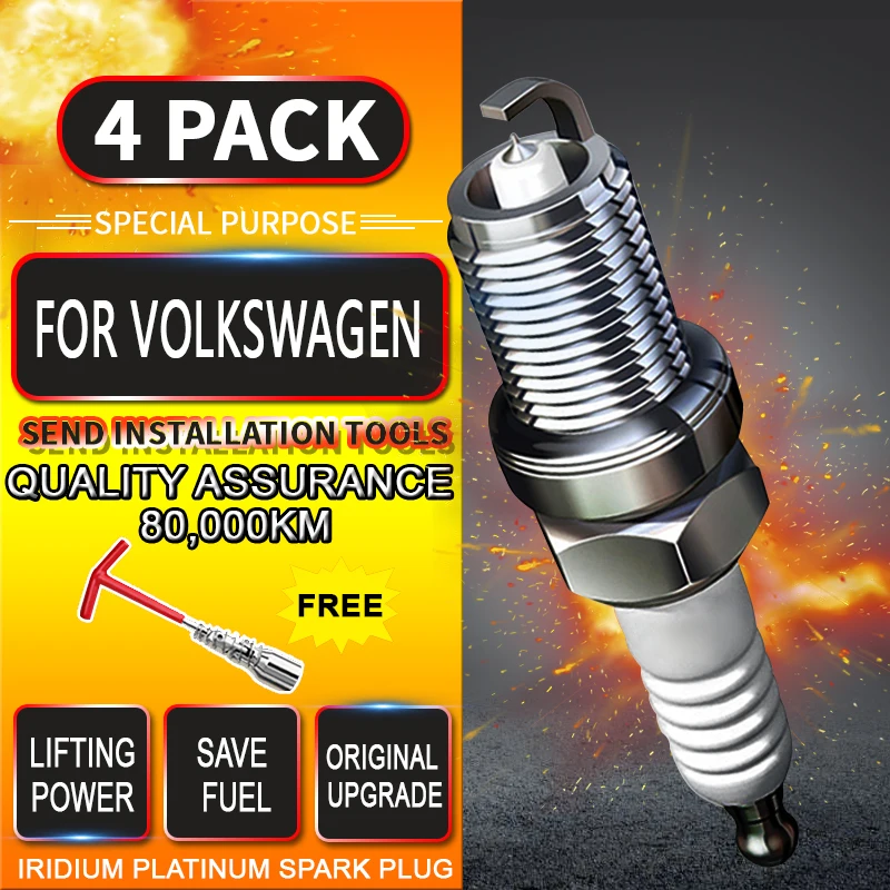 

CAR Iridium platinum spark plug,glow plug,original upgrade, for Volkswagen VW Gol (2003-2006)1.6L