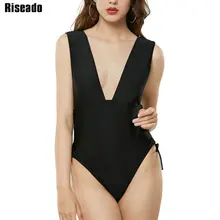 Riseado, сетчатый купальник, женская пляжная одежда, купальник на шнуровке, цельный,, черный, купальный костюм, Одноцветный купальник, летний, пляжный, Waer
