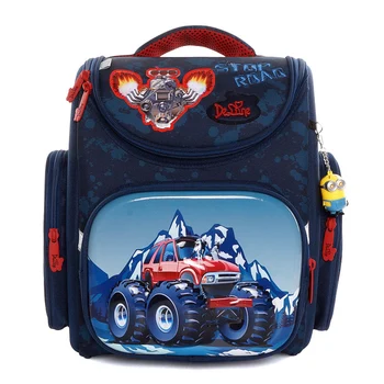 

Delune Brand 3-154 Kids Fashion School Bags for Boys Cartoon Car 3D Orthopedic Backpack Satchel Girls Schoolbag Mochila Infantil