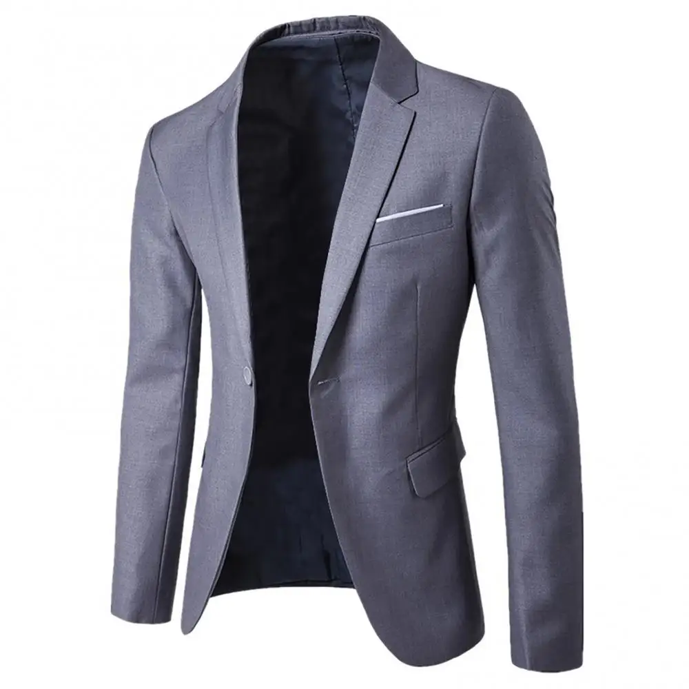 Men Suits Jackets Autumn Outsuit 2Pcs/Set Plus Size Men Suits Solid Color Long Sleeve Lapel Slim Button Business Suit Men Autumn Solid Slim Wedding Blazer Sets