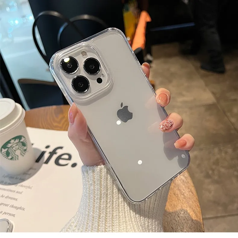 iphone 13 pro max leather case Luxury Shockproof Acrylic Phone Case For iPhone 13 12 Pro Max 11 X XR XS 7 8 Plus Mini Transparent Camera Protective Back Cover apple iphone 13 pro max case