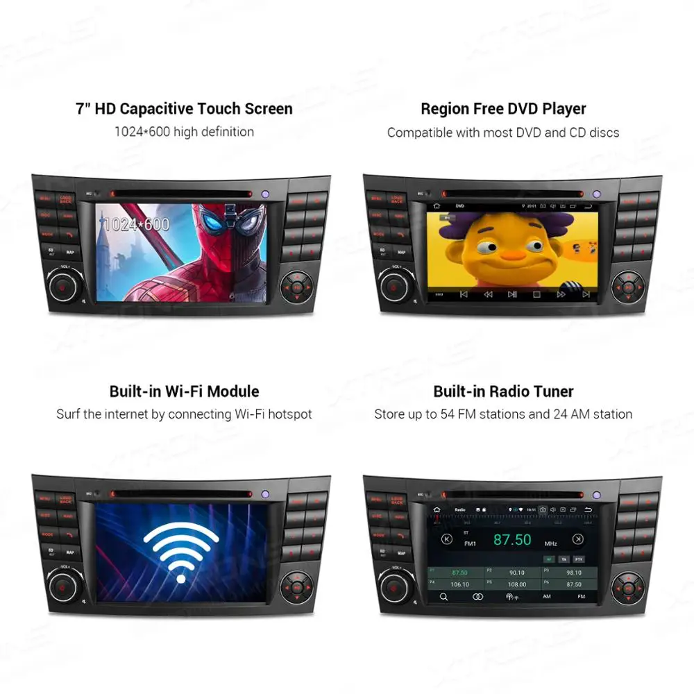 Best XTRONS PX5 Android 9.0 Radio Car DVD Player GPS OBD for Mercedes Benz E Class W211 E200 E220 E240 E270 E280 2002-2008 CLS W219 1