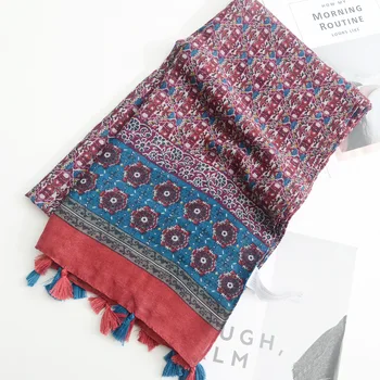 

The new original square small broken flower scarf spring and summer thin Japanese art small fresh cotton Shawls and Scarves