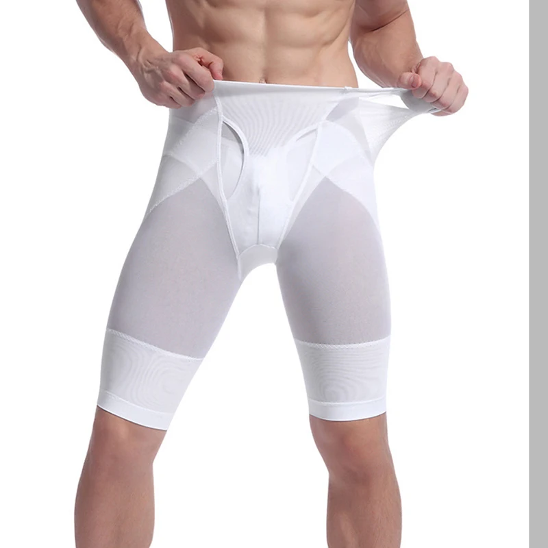 Men's Tummy Control Shapewear Shorts High Waist Slimming Anti-Curling Underwear Body Shaper Seamless Boxer Brief