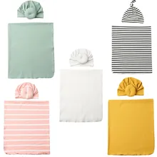 2 шт. для новорожденных мальчиков кокон пеленка Одеяло пеленка для сна муслиновая пеленка шляпа набор