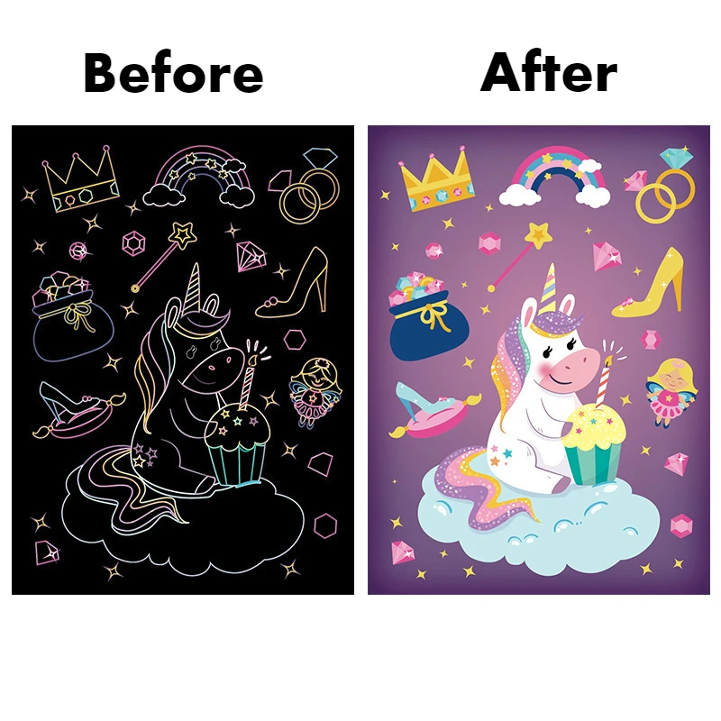 9pcs DIY Magic Art Sticker Painting for Kids Arts Cute Cartoon Creative  Stickers for Children Gift - AliExpress