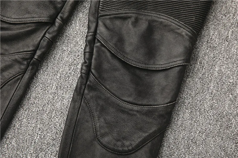 Men's Motorcycle R distress vintage Leather Motorcycle Pants 7