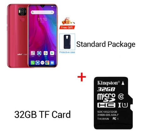 Ulefone power 6 Смартфон Android 9,0 Helio P35 Восьмиядерный 6350 мАч 6," 4 Гб 64 Гб 16 МП распознавание лица NFC 4G LTE Global Mobile P - Цвет: Red N 32GB Card