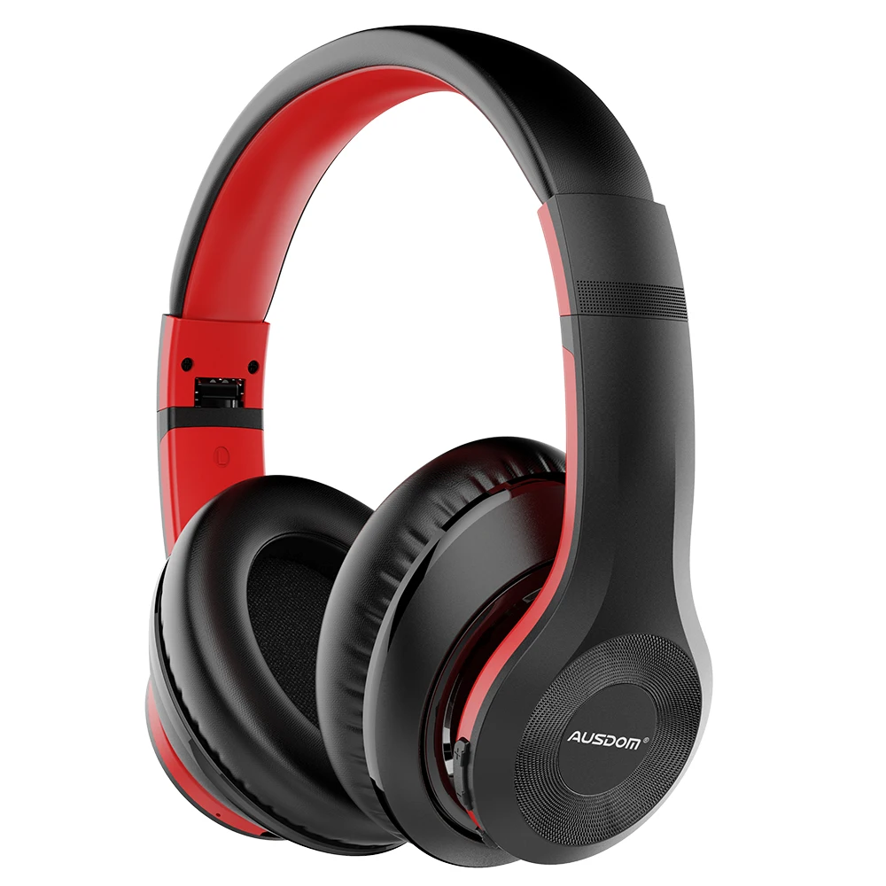 Red Black. Ausdom ANC10, активные Беспроводные наушники с шумоподавлением, Bluetooth, складные, 20 ч, время воспроизведения, Hi-Fi, глубокий бас, Bluetooth гарнитура - Цвет: Red Black.