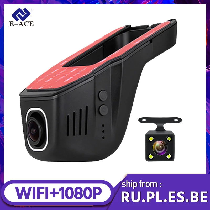 E ACE C18 Мини Wi Fi камера с двойным объективом видеорегистратор Автомобильный