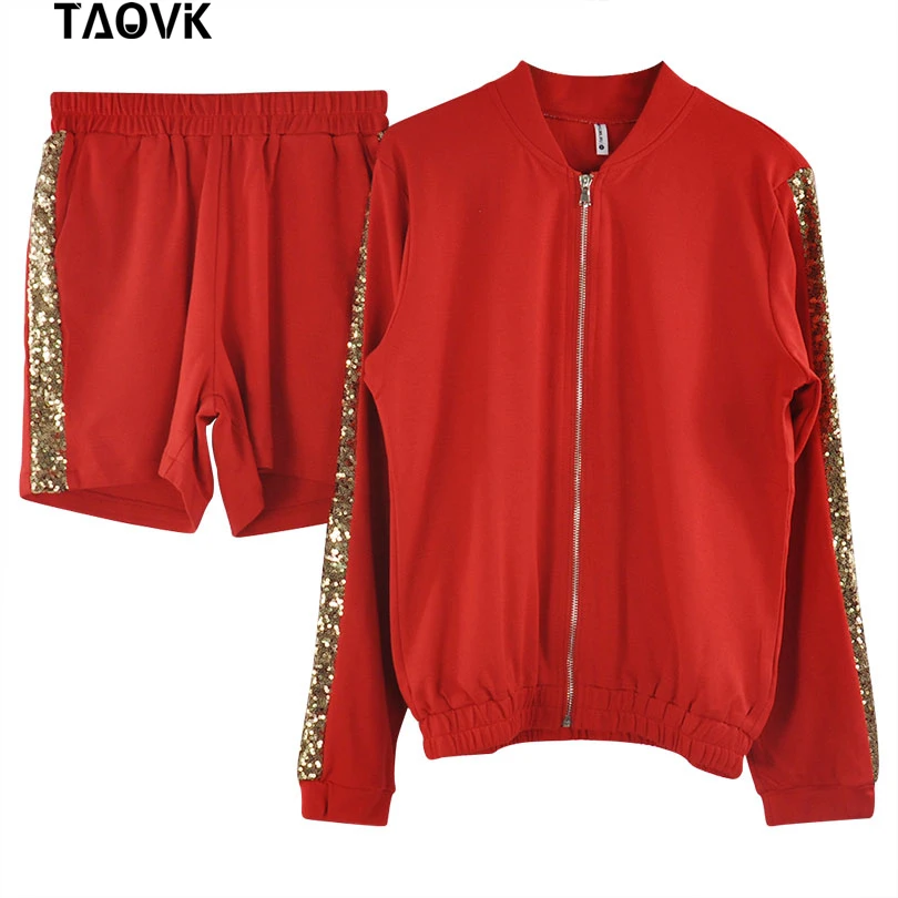 Женский спортивный костюм TAOVK комплект из двух предметов: куртка на молнии и