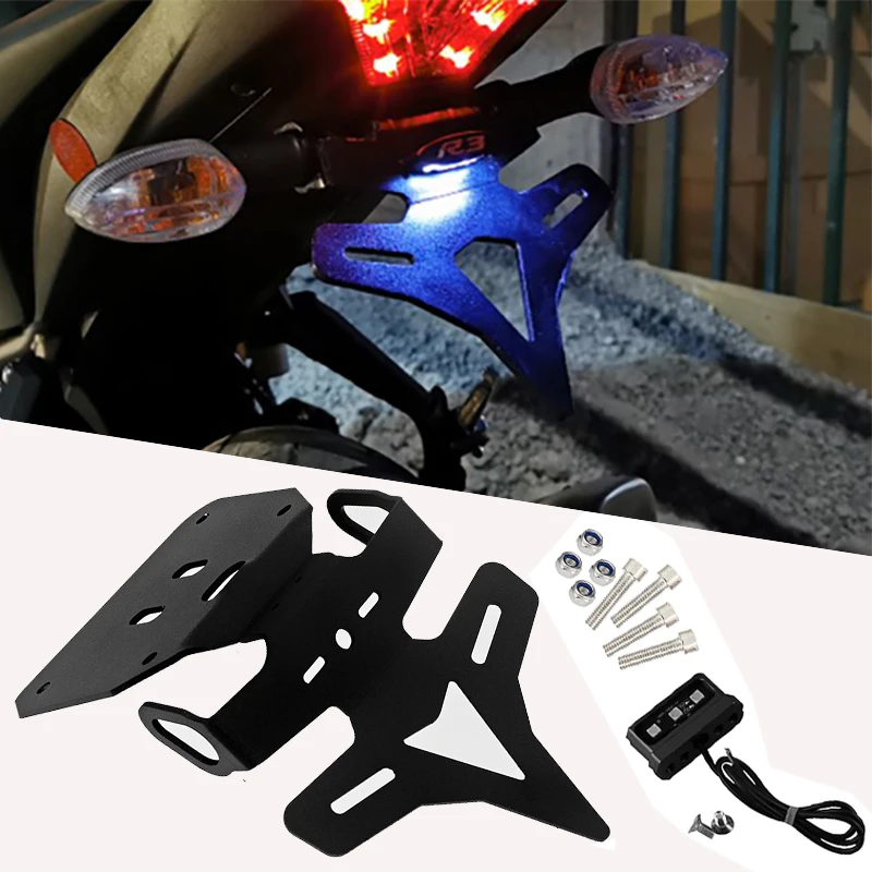 Motorcycle R3 Tail Tidy For YAMAHA R25 YZFR3 YZFR25 YZF 2017-2020 License Plate Holder LED Light Fender Eliminato | Автомобили и