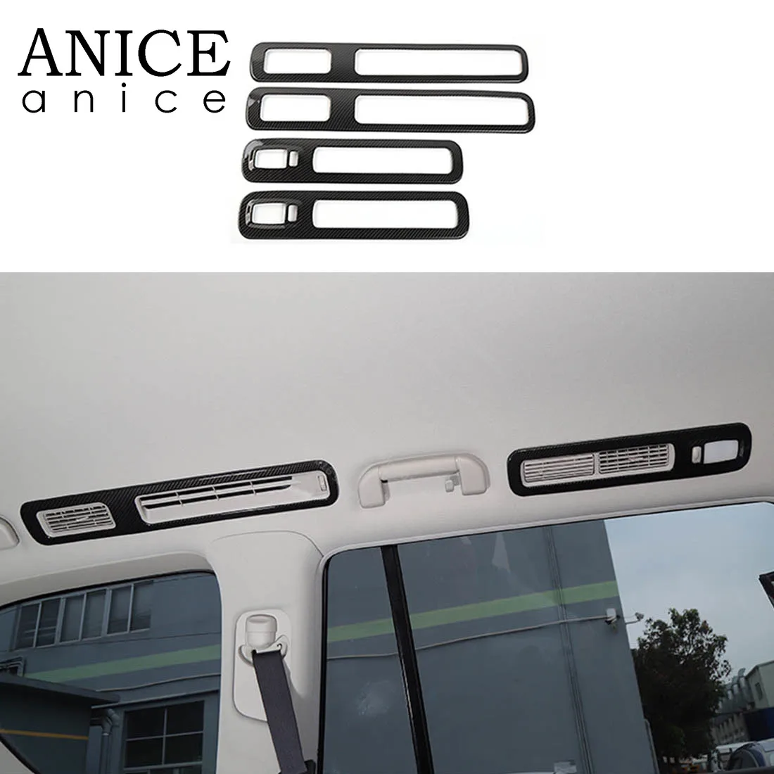

Carbon fiber color Interior Roof Air Vent Outlet Cover Fit For Nissan Patrol Y62 Armada Infiniti QX80
